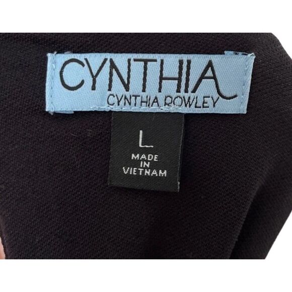 Cynthia Rowley Black White Floral Print Tie Back Summer Dress Designer US L - Picture 5 of 7